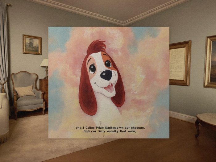 Klassikstil-Tierportrait als Leinwand in einem eleganten, zeitlosen Wohnzimmer