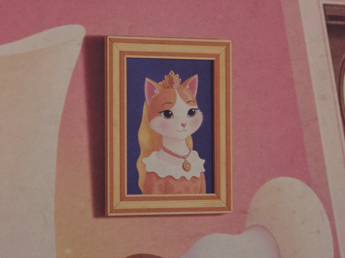 Prinzessinstil-Portrait als Leinwand im Schlafzimmer, Disney-Storybook-Illustration