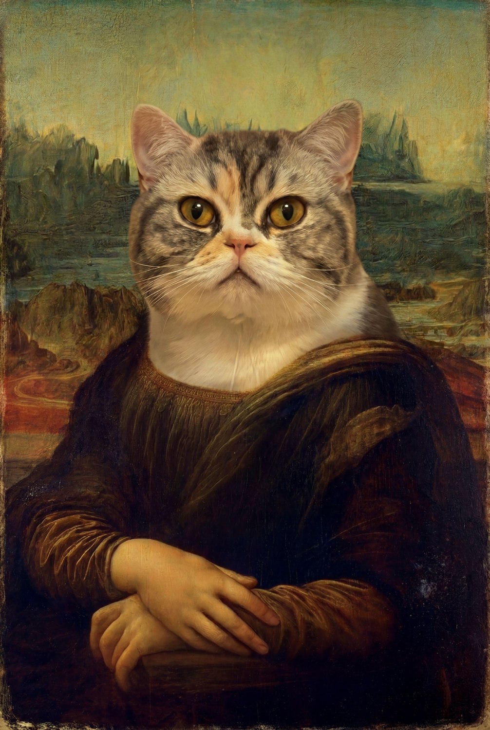Motiv der Tasse: Katze als Mona Lisa - das fertige Portrait nach deinem Foto
