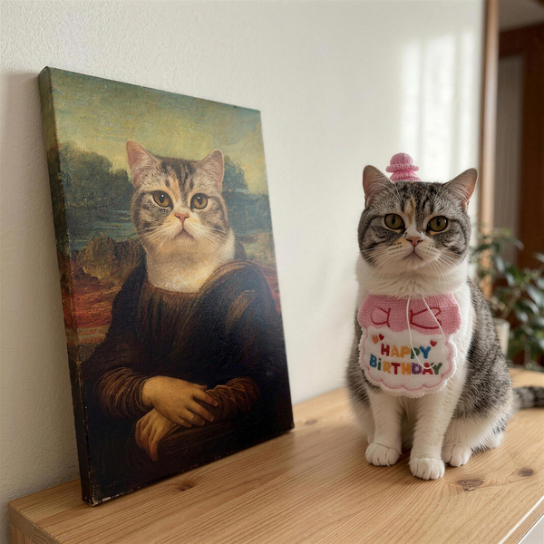 Haustier Gemälde Mona Lisa auf Leinwand - nach Foto