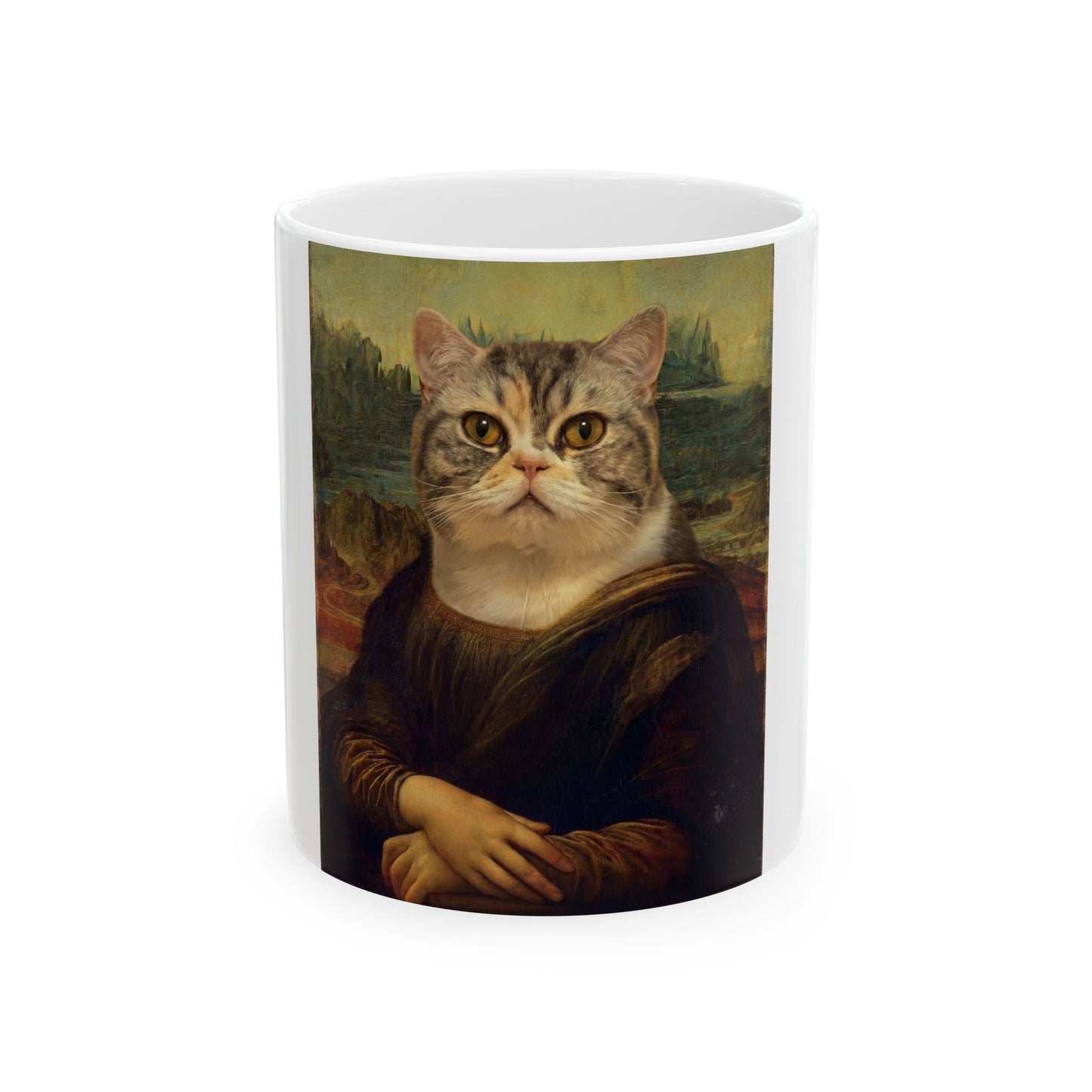 Haustier-Tasse Mona Lisa - Katze als Mona Lisa, Frontansicht