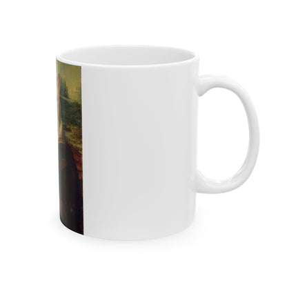 Haustier-Tasse Mona Lisa - personalisiertes Katzenportrait, rechte Ansicht